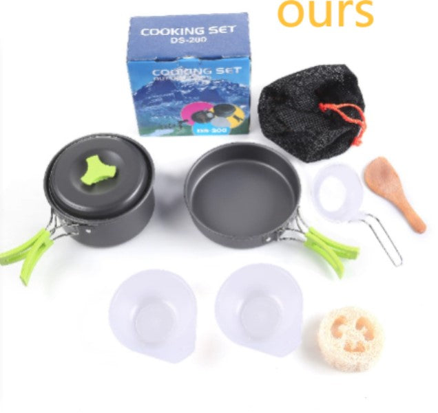 Ensemble de cuisson portable de camping avec réchaud