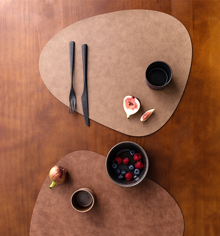 Set de table en cuir imperméable avec patin isolant thermique