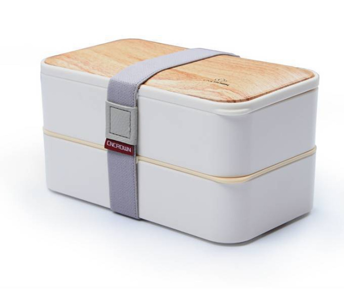 Boîte à déjeuner japonaise compatible micro-ondes avec motif grain de bois