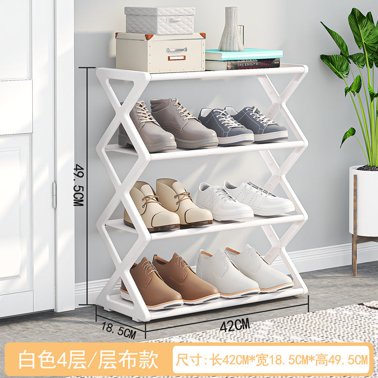 Étagère à chaussures multifonctionnelle en X à deux niveaux