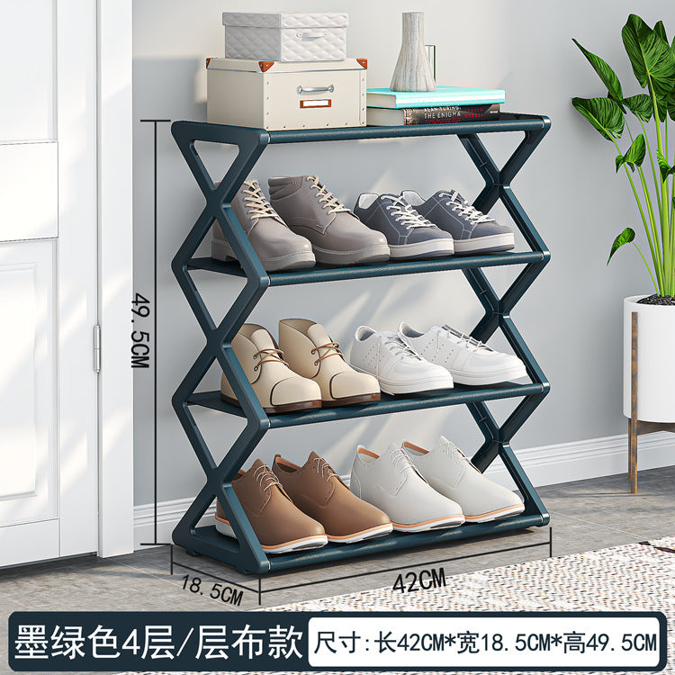 Étagère à chaussures multifonctionnelle en X à deux niveaux