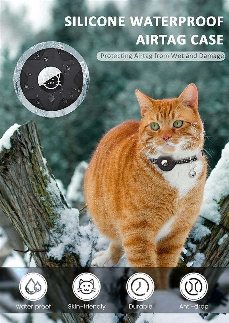 Traceur de collier pour chat Apple AirTag avec sac réfléchissant