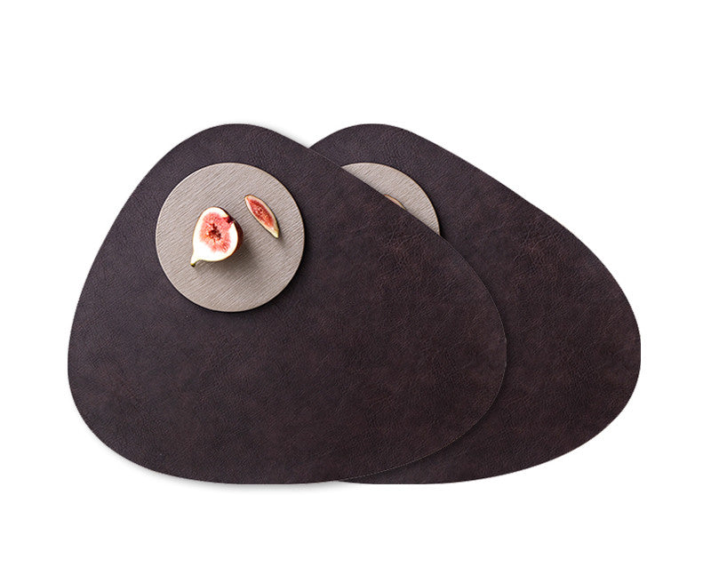 Set de table en cuir imperméable avec patin isolant thermique