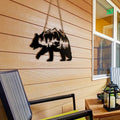 Décoration murale Ours en métal pour ambiance rustique forestière (1 pièce)