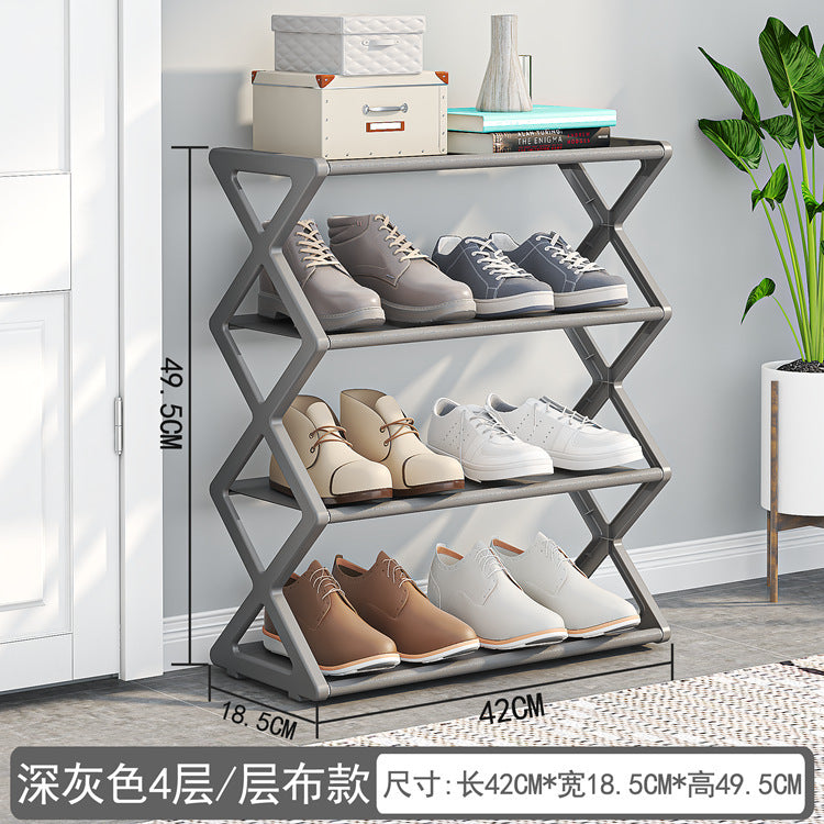 Étagère à chaussures multifonctionnelle en X à deux niveaux