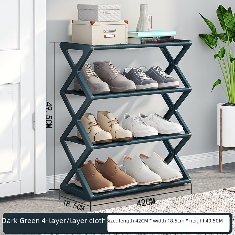 Étagère à chaussures multifonctionnelle en X à deux niveaux