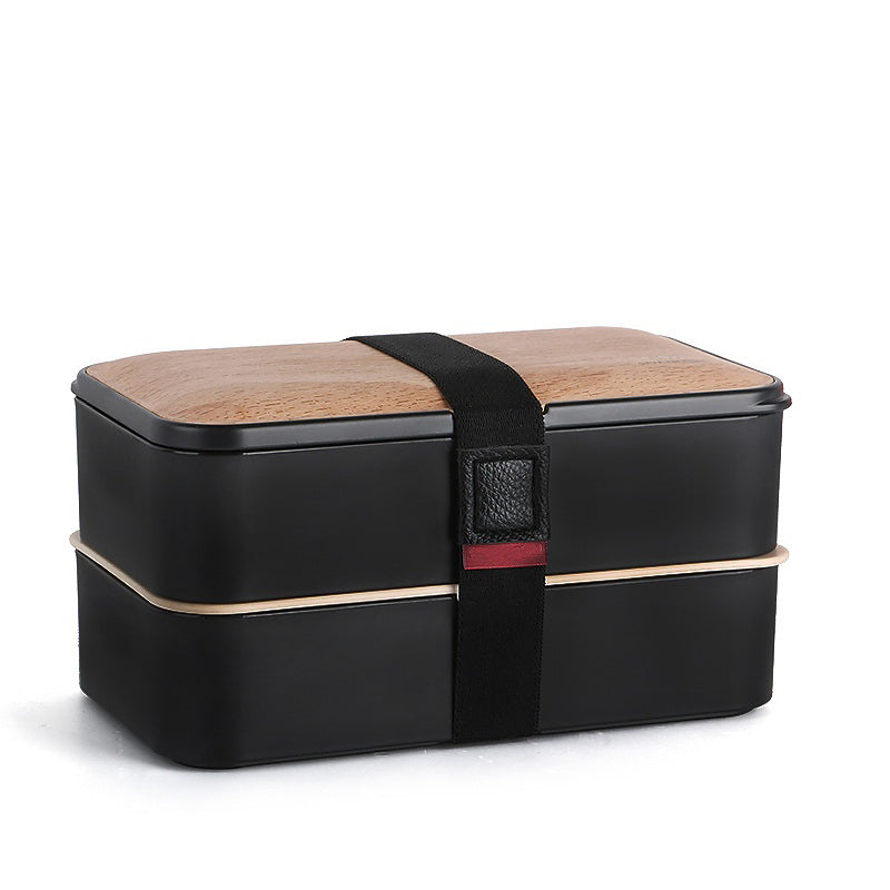 Boîte à déjeuner japonaise compatible micro-ondes avec motif grain de bois