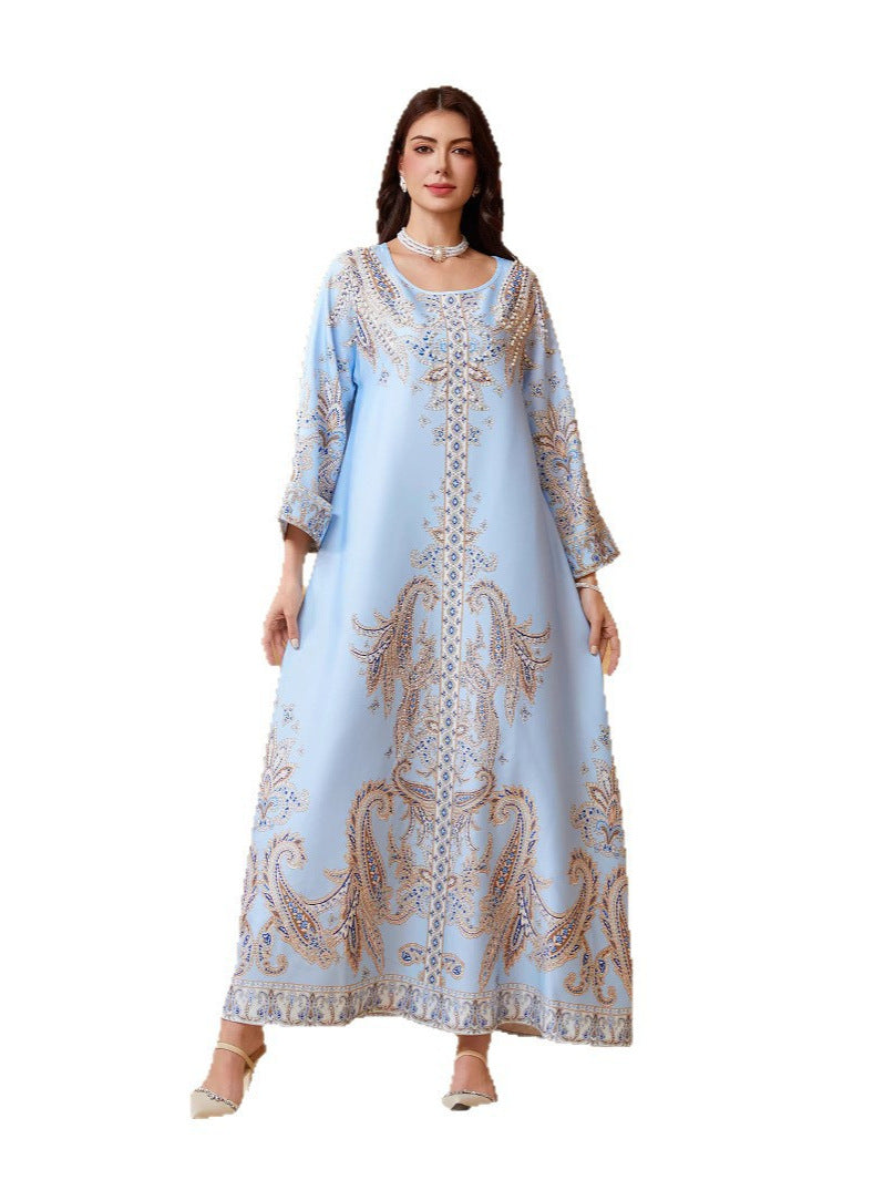 Rhinestone Abaya Dress