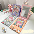 Cute Cartoon Folding Makeup Mirror - Portable Heart Design