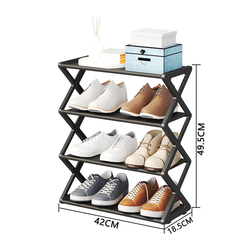 Étagère à chaussures multifonctionnelle en X à deux niveaux