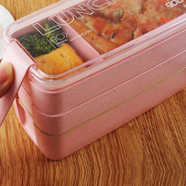 Boîte à lunch à trois compartiments, Contenant alimentaire, Bento