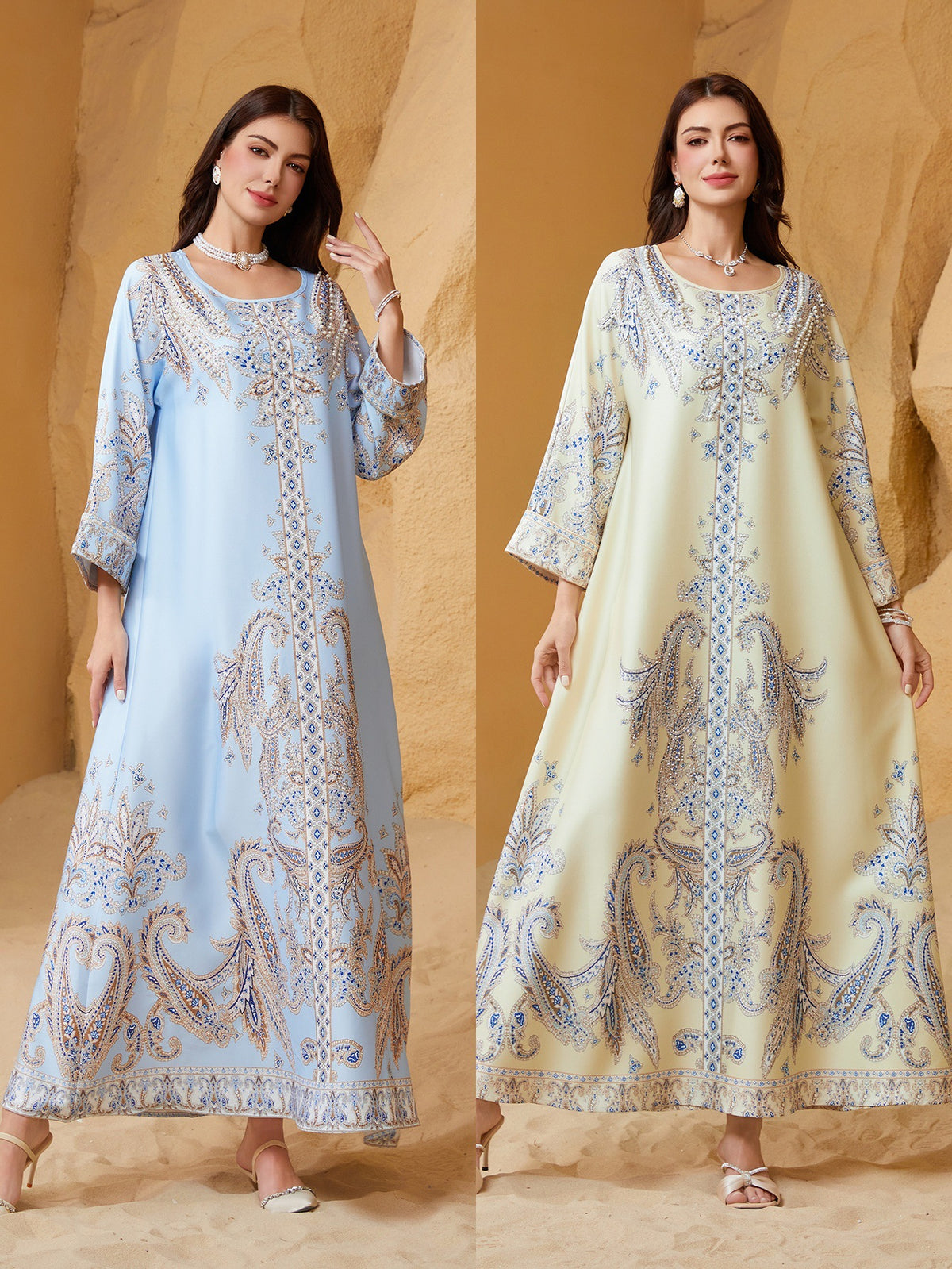 Rhinestone Abaya Dress