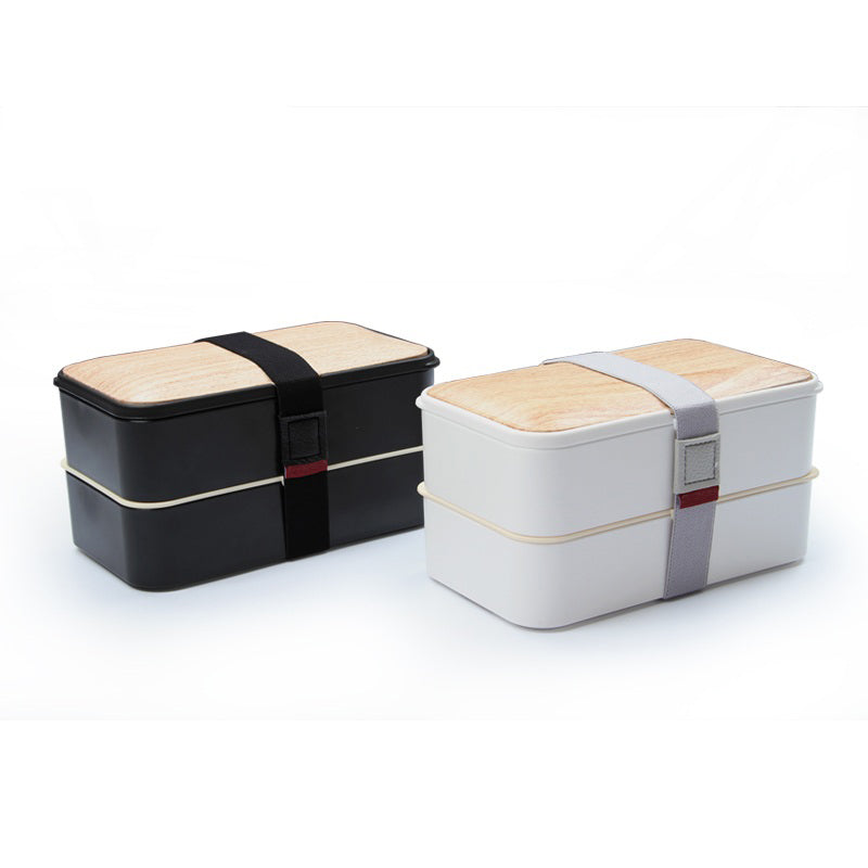 Boîte à déjeuner japonaise compatible micro-ondes avec motif grain de bois