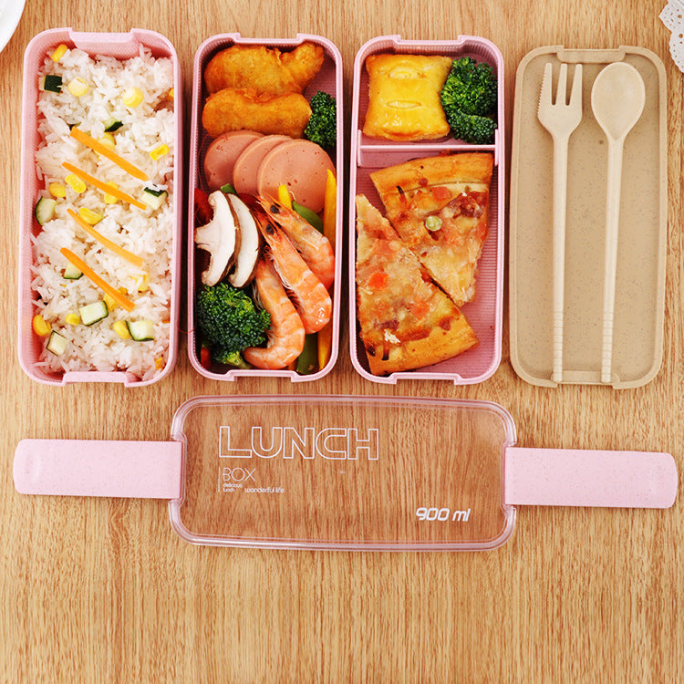 Boîte à lunch à trois compartiments, Contenant alimentaire, Bento