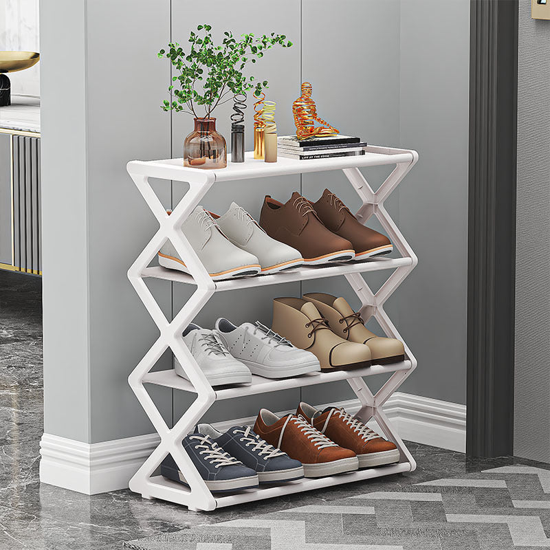 Étagère à chaussures multifonctionnelle en X à deux niveaux