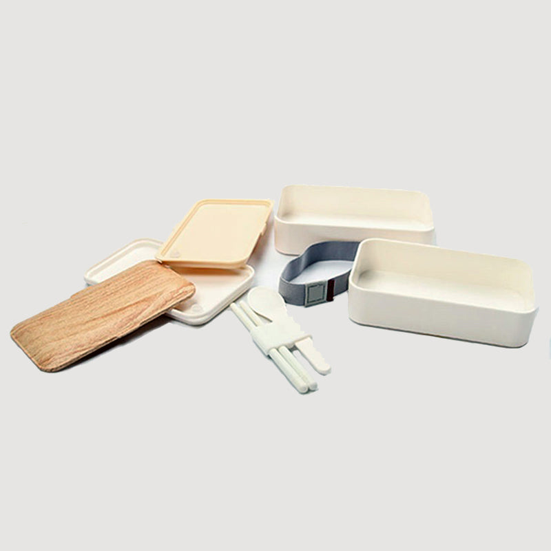 Boîte à déjeuner japonaise compatible micro-ondes avec motif grain de bois