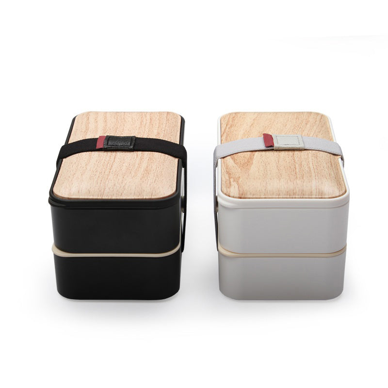 Boîte à déjeuner japonaise compatible micro-ondes avec motif grain de bois