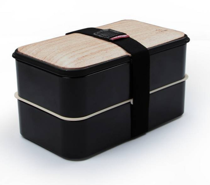 Boîte à déjeuner japonaise compatible micro-ondes avec motif grain de bois